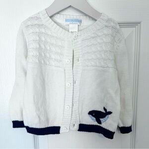 NWOT Janie and Jack Layette Whale Sweater 12-18months